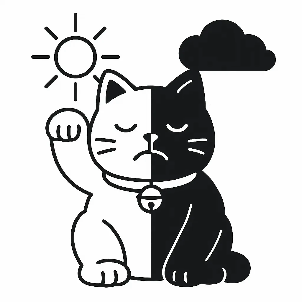 吉凶禍福の意味を表すイラスト