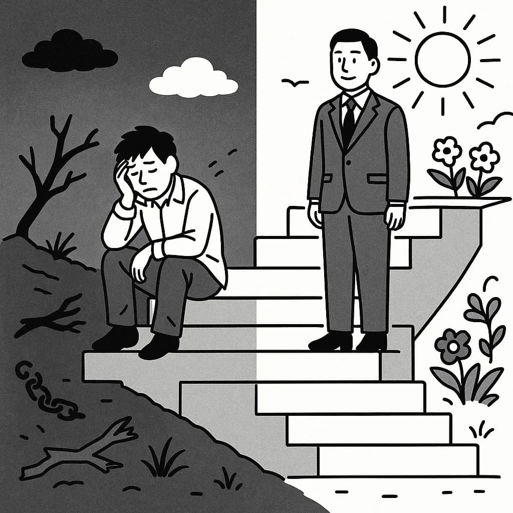 禍福得喪の意味を表すイラスト