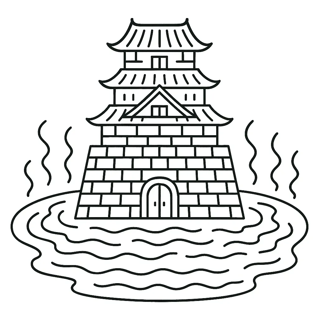 金城湯池の意味を表すイラスト