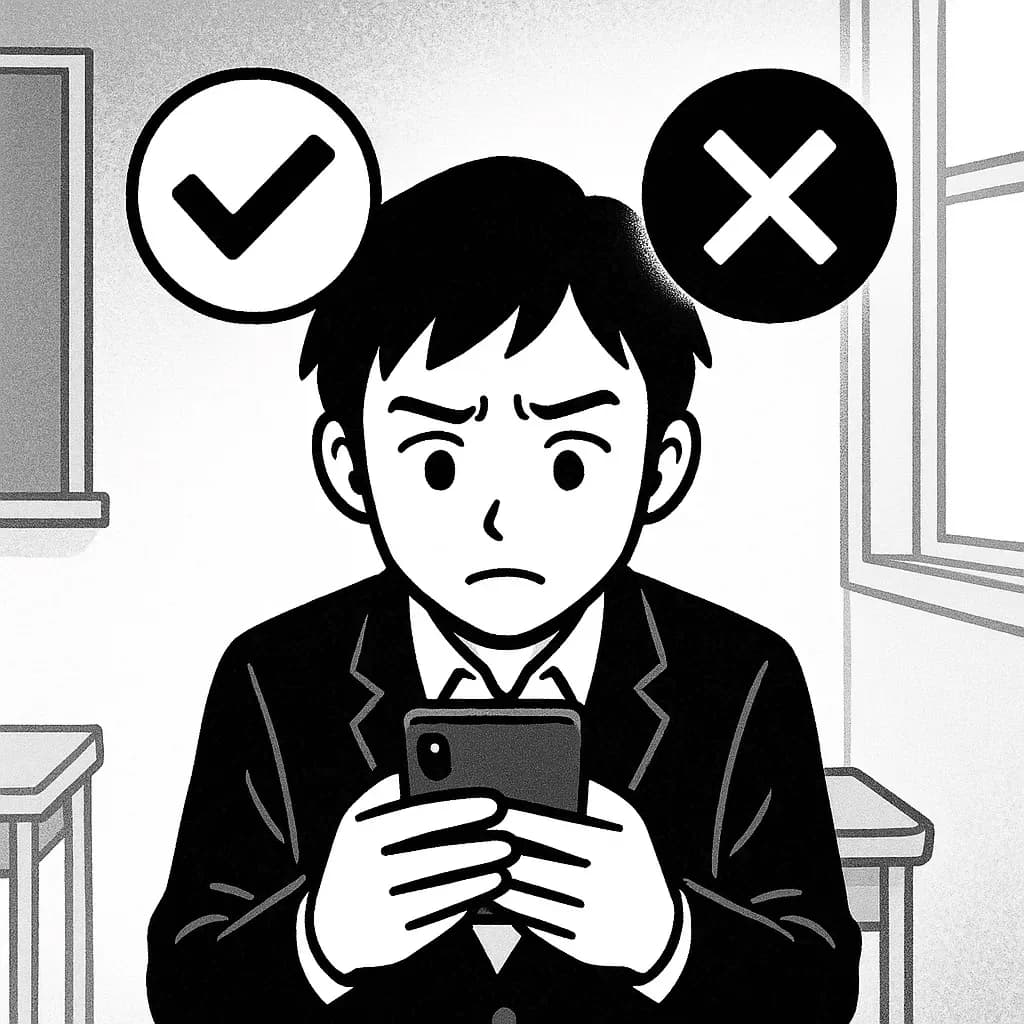 是非善悪の意味を表すイラスト