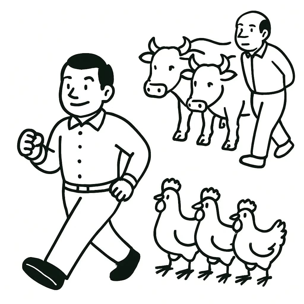 鶏口牛後の意味を表すイラスト