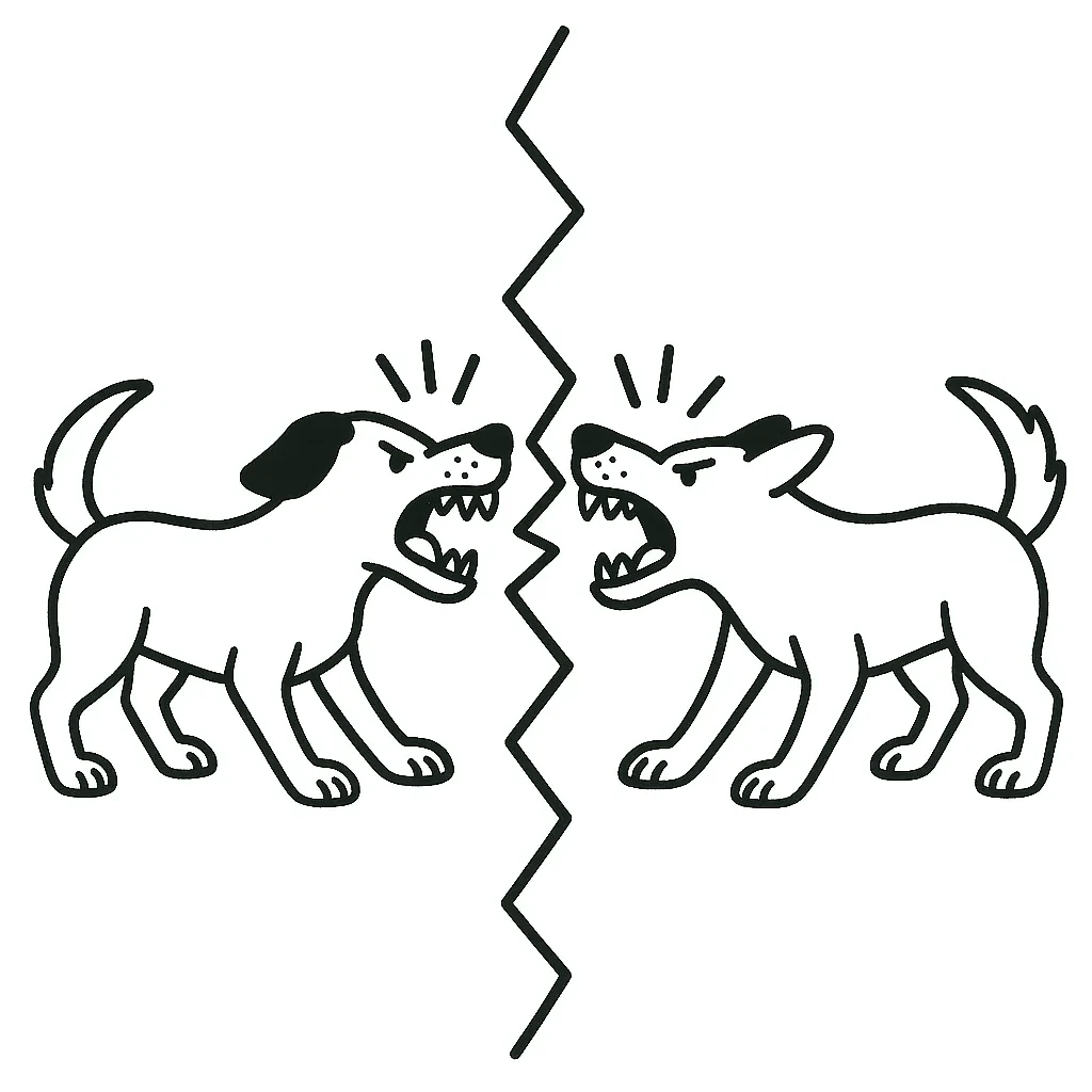 犬牙相制の意味を表すイラスト