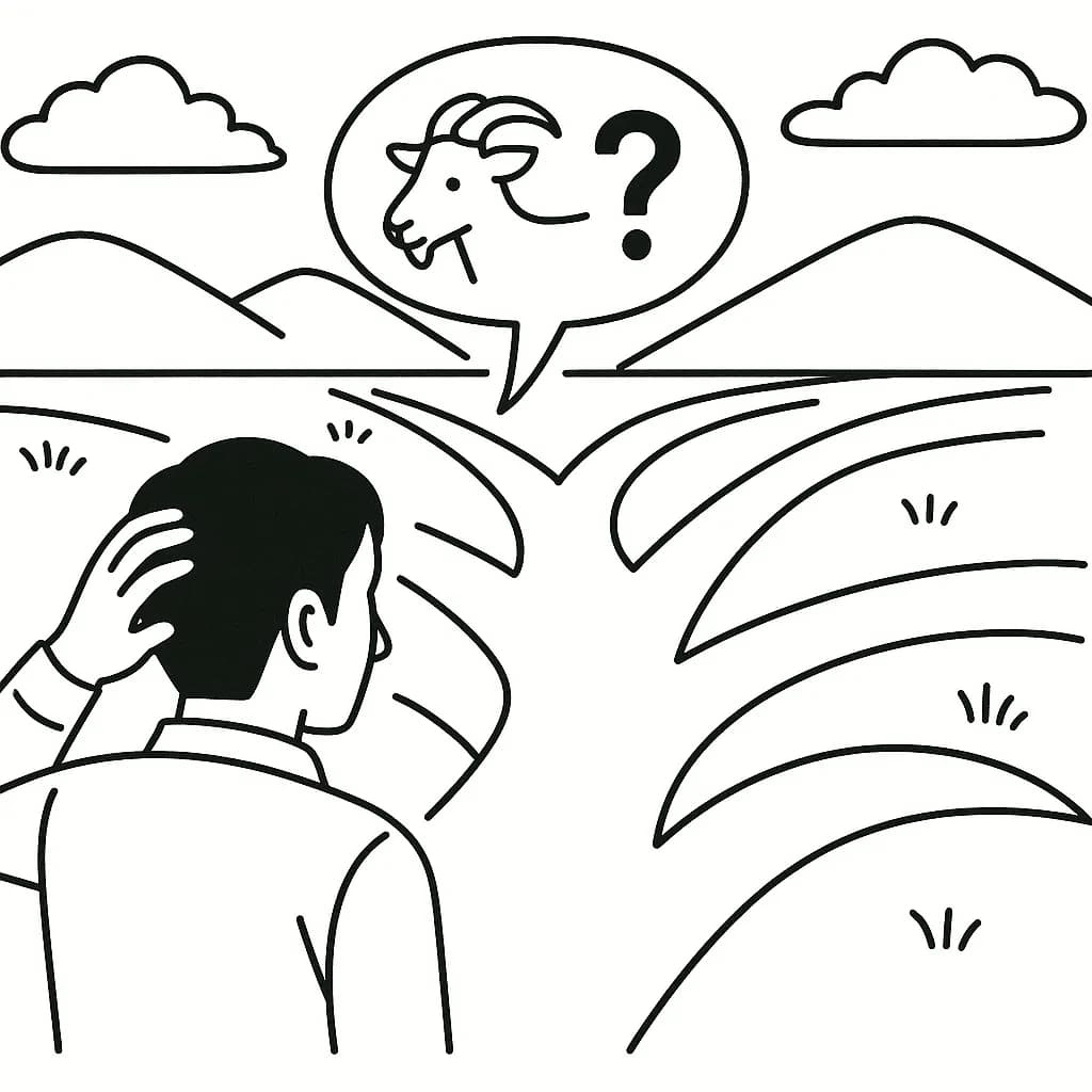 多岐亡羊の意味を表すイラスト