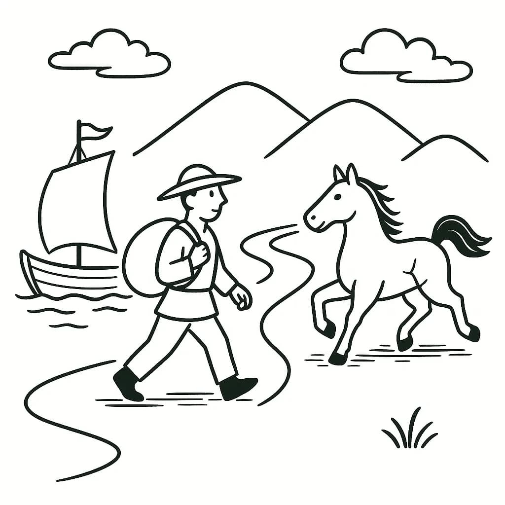 南船北馬の意味を表すイラスト