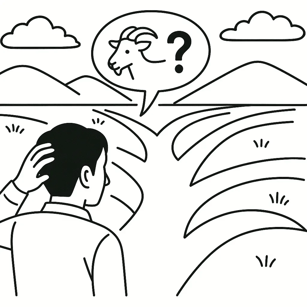 多岐亡羊の意味を表すイラスト