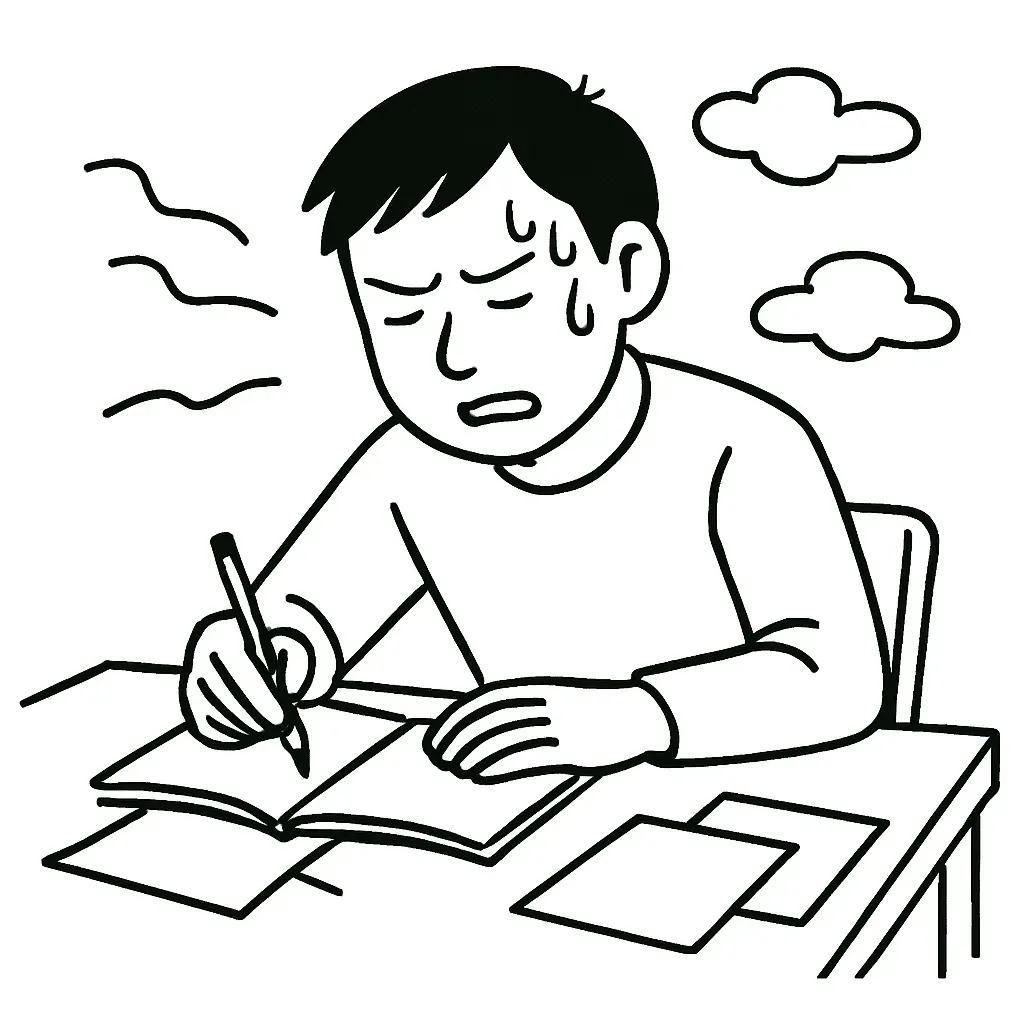 刻苦勉励の意味を表すイラスト